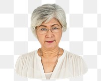 Senior woman png element, transparent background