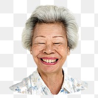 Senior woman png element, transparent background