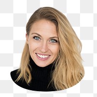 smiling blonde woman png, transparent background