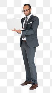 Laptop Businessman Png, transparent background