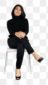 Asian business woman png, transparent background