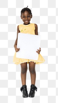 Blank paper girl png, transparent background