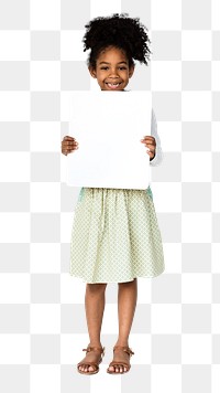 Blank paper girl png, transparent background