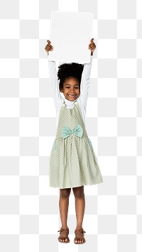 Blank sign girl png, transparent background