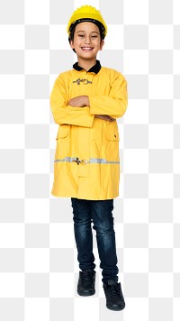 Firefighter kid png, transparent background