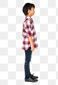 Boy standing png, transparent background