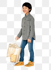 Png boy recycling paper, transparent background