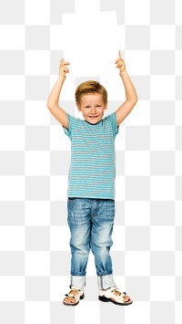 Blank sign boy png, transparent background