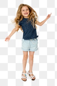 Jumping girl png, transparent background