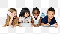 Digital devices png children, transparent background