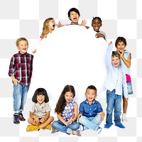 Png children standing with copy space, transparent background