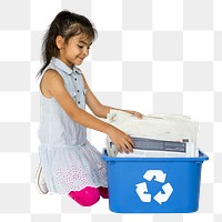 Recyclable Paper png kid, transparent background