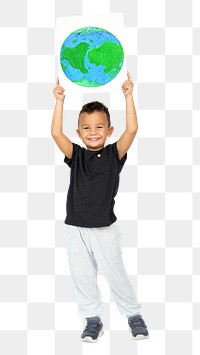 Earth sign kid png, transparent background