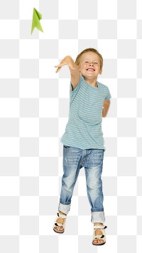 Paper plane boy png, transparent background