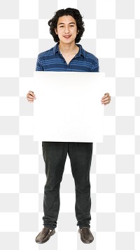 Blank poster png, man holding, transparent background