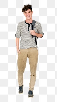 Smiling student png, teenage boy, transparent background