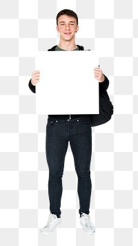 Blank banner man png, transparent background