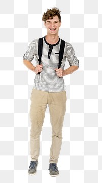 Smiling student png, teenage boy, transparent background