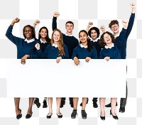 Blank sign png uniform students, transparent background