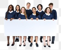 Blank sign png uniform students, transparent background