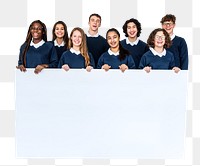 Blank sign png uniform students, transparent background