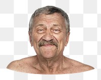 Senior man png element, transparent background