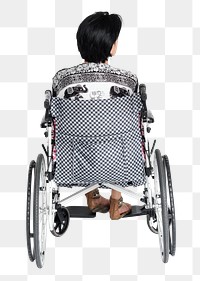 Senior woman on wheelchair png, transparent background