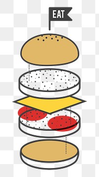 Food sticker png, transparent background