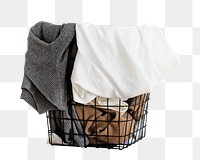 Png laundry basket, isolated object, transparent background