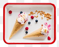 Ice cream png collage element, transparent background