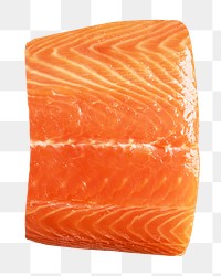 Raw salmon png collage element on transparent background