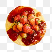 Strawberry pancake png, food element, transparent background