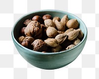 Nuts bowl png, food element, transparent background