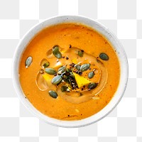 Pumpkin soup png, healthy food, transparent background