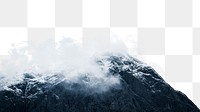 PNG Misty mountain border, transparent background