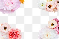 Flower frame png element, transparent background