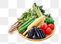 Vegetable basket png fresh food, transparent background