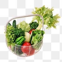 Vegetable basket png fresh food, transparent background