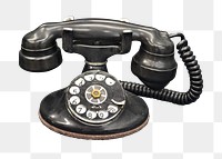 Antique phone png, isolated object, transparent background