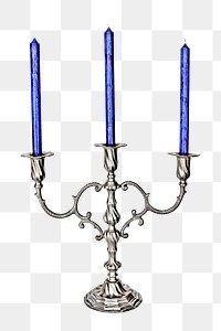 Png vintage candles holder, isolated image, transparent background