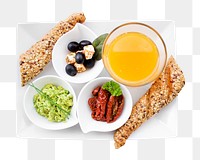 Healthy breakfast png, healthy food, transparent background