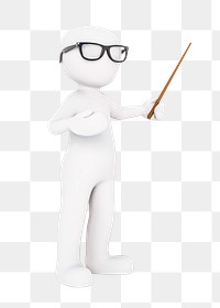 Png teacher character figure, isolated image, transparent background