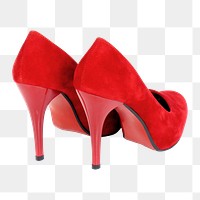 Red heels png, isolated object, transparent background