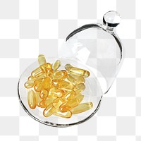 Capsule oil supplement png, transparent background