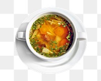 Chinese vegetable soup png, transparent background
