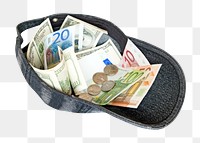 Png money hat, isolated collage element, transparent background