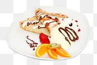 French crepe dessert  png, transparent background