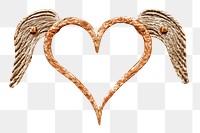 Png winged heart decoration, isolated image, transparent background