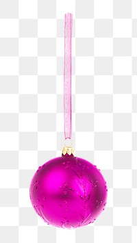 Ornament ball png, pink, isolated object, transparent background