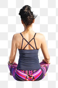 Yoga png practicing meditation, transparent background